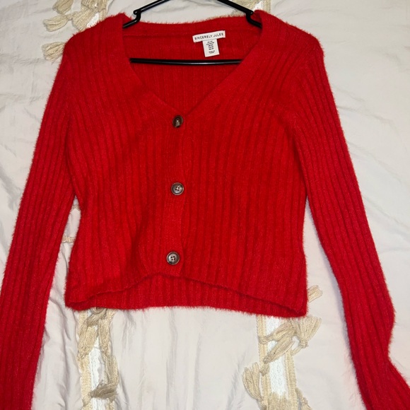 Red Cropped Sweater - Picture 1 of 3